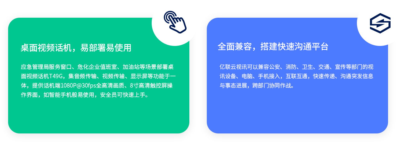 桌面视频话机，易安排易使用应急管理局服务窗口、；笠抵蛋嗍摇⒓佑驼镜瘸【鞍才抛烂媸悠祷盎鶷49G，集音频传输、视频传输、显示屏等功效于一体，提供话机端1080P@30fps全高清画质、8寸高清触控屏操作界面，如智能手机般易使用，清静员可快速上手。周全兼容，搭建快速相同平台z6尊龙官方网站登录入口云视讯可以兼容公安、消防、卫生、交通、宣传等部分的视讯装备、电脑、手机接入，互联互通，快速转达、相同突发信息与事态希望，跨部分协同作战。